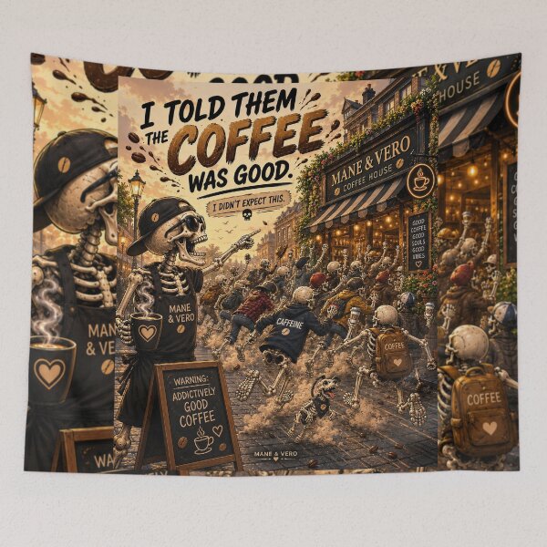 Item preview, Skeleton Coffee Rush at Mane & Vero designed and sold by Qenlo.