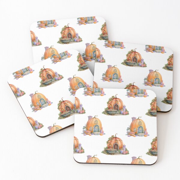 Item preview, Whimsical Watercolor Pumpkin Cottage Halloween Seamless Pattern Cozy Charm designed and sold by EL-Lebedenko.