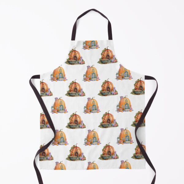 Item preview, Whimsical Watercolor Pumpkin Cottage Halloween Seamless Pattern Cozy Charm designed and sold by EL-Lebedenko.