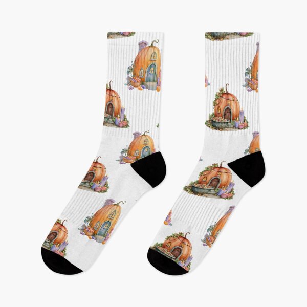 Item preview, Whimsical Watercolor Pumpkin Cottage Halloween Seamless Pattern Cozy Charm designed and sold by EL-Lebedenko.