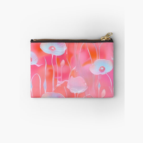Item preview, WHITE POPPY H006 SHEER GOSSAMER PEACH PINK Stained Glass Art Print Party Decoration~Baby/Bridal/Wedding/Birthday Gift Favor designed and sold by Spinning Plates 360.