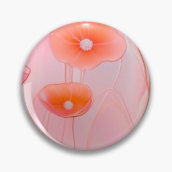 Item preview, WHITE POPPY H007 SHEER GOSSAMER PEACH PINK Stained Glass Art Print Party Decoration~Baby/Bridal/Wedding/Birthday Gift Favor designed and sold by Spinning Plates 360.
