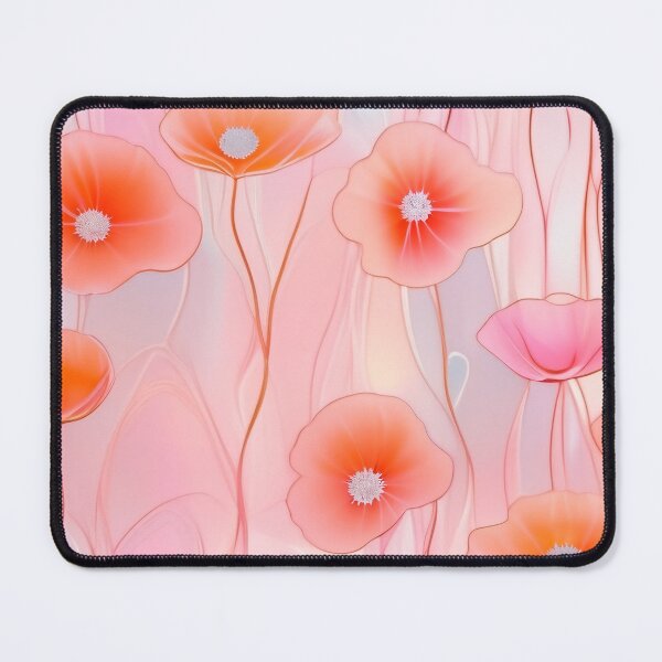 Item preview, WHITE POPPY H007 SHEER GOSSAMER PEACH PINK Stained Glass Art Print Party Decoration~Baby/Bridal/Wedding/Birthday Gift Favor designed and sold by Spinning Plates 360.
