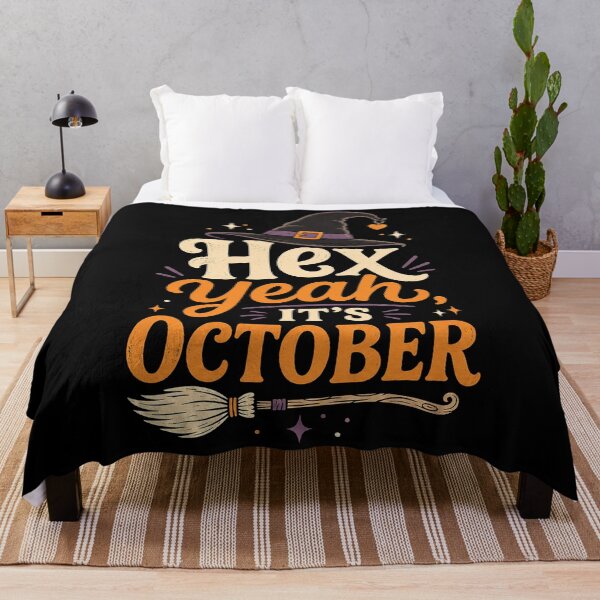 Item preview, Hex Yeah, It’s October – Funny Witchy Halloween Typography Art designed and sold by Stinky Lincy's Apparel Company.