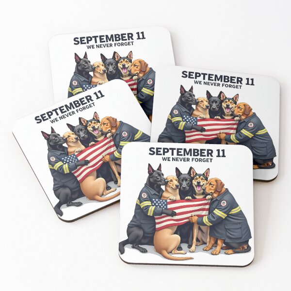 Item preview, SEPTEMBER 11 WE NEVER FORGET PATRIOTIC RESCUE DOGS AMERICAN FLAG designed and sold by PawsStudioAU.