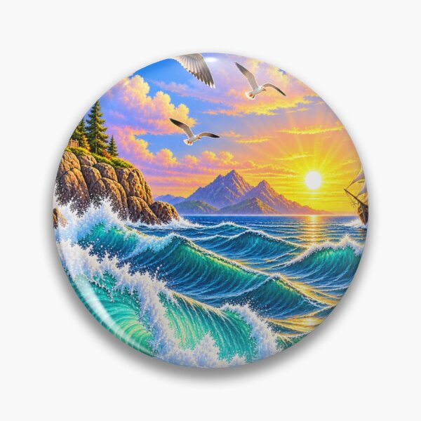 Item preview, Majestic ocean waves at sunset designed and sold by urbanshop7.