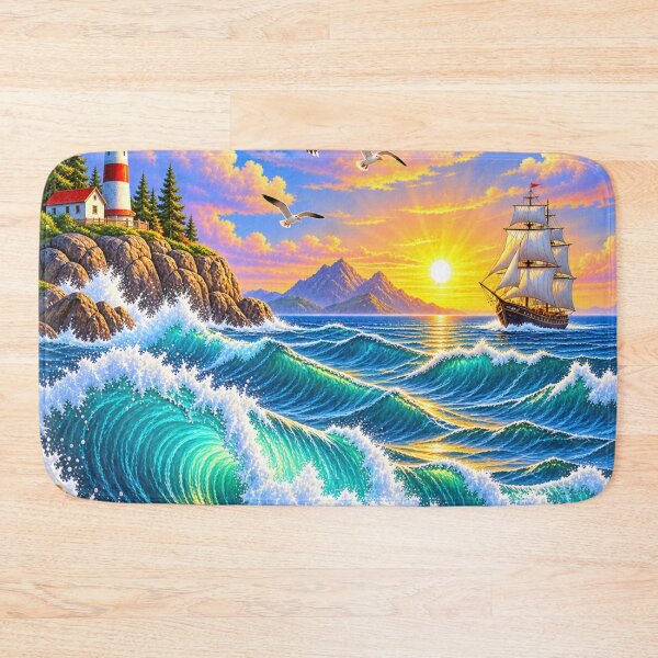 Item preview, Majestic ocean waves at sunset designed and sold by urbanshop7.