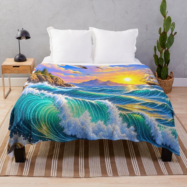 Item preview, Majestic ocean waves at sunset designed and sold by urbanshop7.