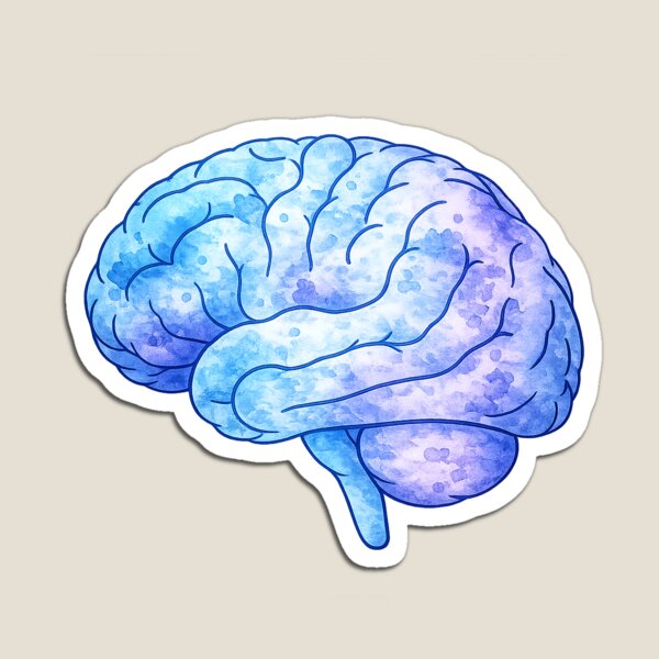 Item preview, Blue brain art designed and sold by The Migraine Enlightenment.