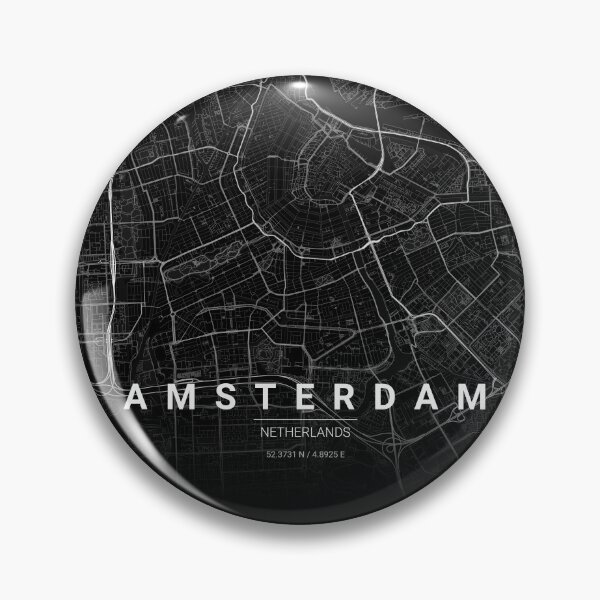 Item preview, Amsterdam Map Print | Minimalist Noir City Map | Amsterdam Wall Art Poster designed and sold by Lovely Maps.