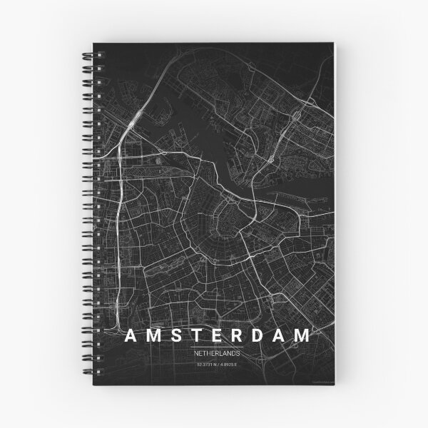 Item preview, Amsterdam Map Print | Minimalist Noir City Map | Amsterdam Wall Art Poster designed and sold by Lovely Maps.