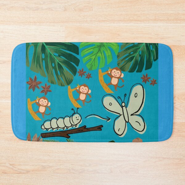 Item preview, Cute Jungle Animals And Caterpillar Metamorphosis Pattern designed and sold by Azurart2.
