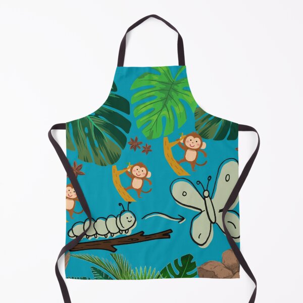 Item preview, Cute Jungle Animals And Caterpillar Metamorphosis Pattern designed and sold by Azurart2.