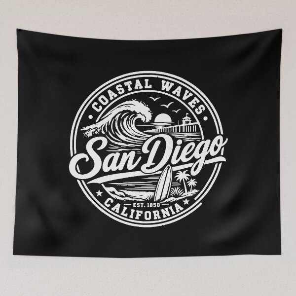 Item preview, San Diego California Vintage Coastal Surf Beach Design designed and sold by CG Studio.