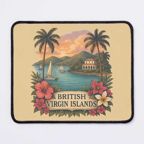 Item preview, British Virgin Islands Paradise – Crystal Waters, Sailing Boats & Tropical Villa Travel Print designed and sold by MAGICKEY2024.