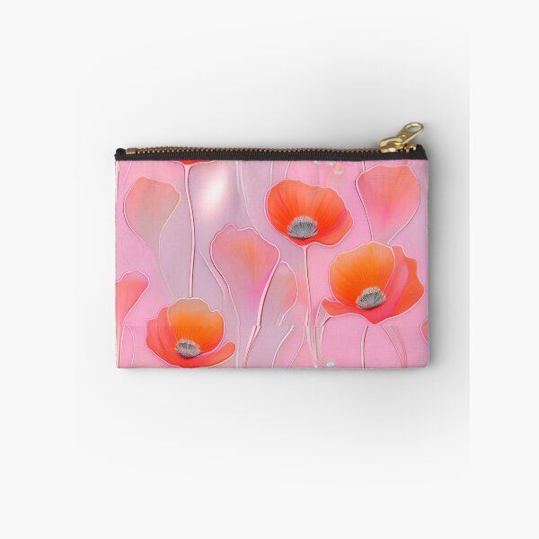 Item preview, WHITE POPPY H009 SHEER GOSSAMER PEACH PINK Stained Glass Art Print Party Decoration~Baby/Bridal/Wedding/Birthday Gift Favor designed and sold by Spinning Plates 360.