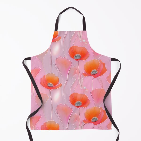 Item preview, WHITE POPPY H009 SHEER GOSSAMER PEACH PINK Stained Glass Art Print Party Decoration~Baby/Bridal/Wedding/Birthday Gift Favor designed and sold by Spinning Plates 360.