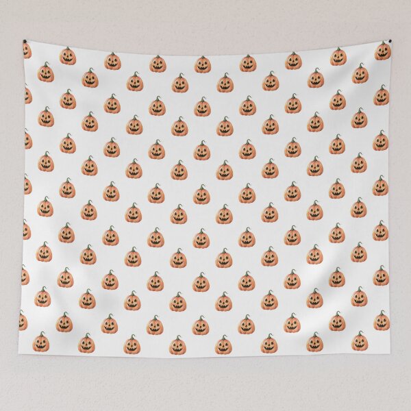 Item preview, Cute Smiling Pumpkin Halloween Watercolor Seamless Pattern Autumn Happiness designed and sold by EL-Lebedenko.