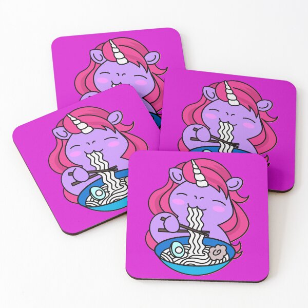 Item preview,   Cute Anime unicorn eating ramen designed and sold by Lovemountain.