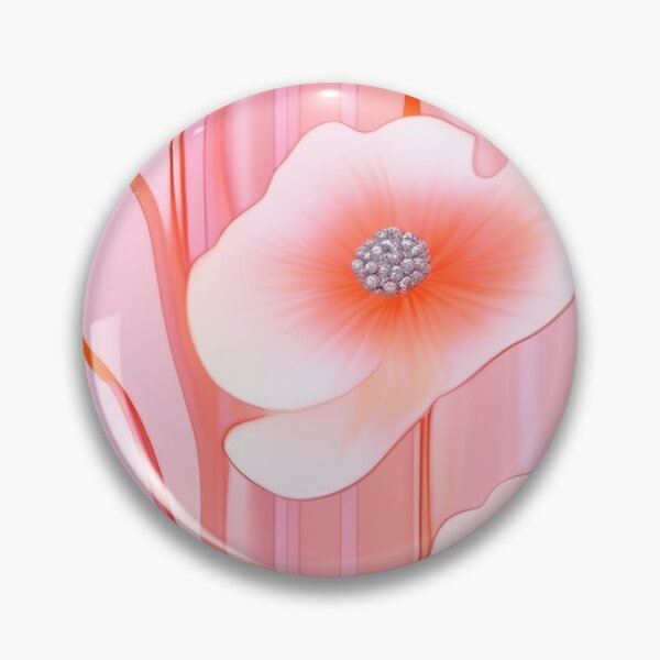 Item preview, WHITE POPPY H011 SHEER GOSSAMER PEACH PINK Stained Glass Art Print Party Decoration~Baby/Bridal/Wedding/Birthday Gift Favor designed and sold by Spinning Plates 360.