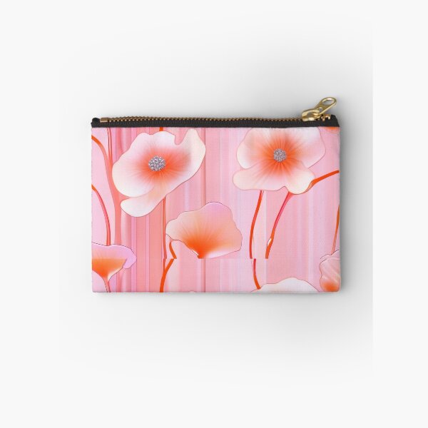 Item preview, WHITE POPPY H011 SHEER GOSSAMER PEACH PINK Stained Glass Art Print Party Decoration~Baby/Bridal/Wedding/Birthday Gift Favor designed and sold by Spinning Plates 360.