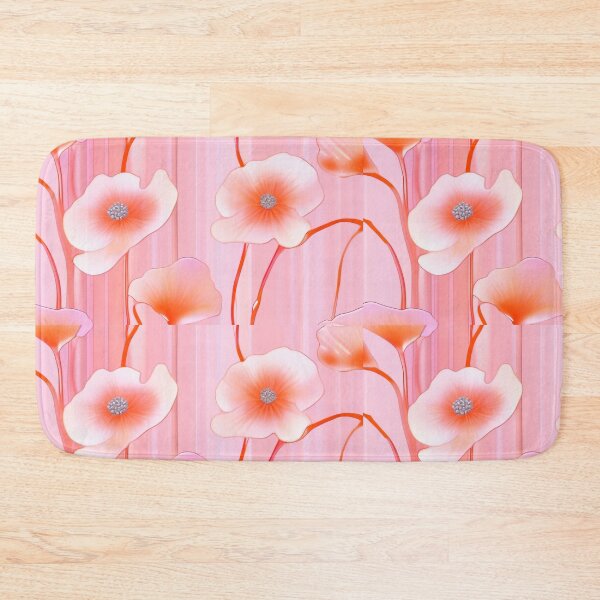 Item preview, WHITE POPPY H011 SHEER GOSSAMER PEACH PINK Stained Glass Art Print Party Decoration~Baby/Bridal/Wedding/Birthday Gift Favor designed and sold by Spinning Plates 360.