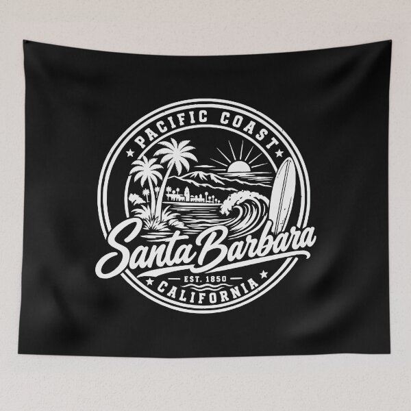 Item preview, Santa Barbara California Vintage Coastal Surf Beach Design designed and sold by CG Studio.