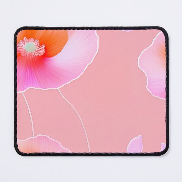 Item preview, WHITE POPPY H010 SHEER GOSSAMER PEACH PINK Stained Glass Art Print Party Decoration~Baby/Bridal/Wedding/Birthday Gift Favor designed and sold by Spinning Plates 360.
