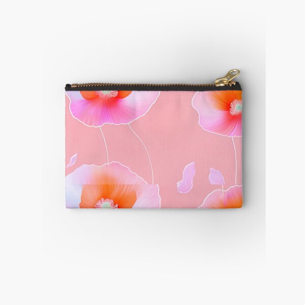 Item preview, WHITE POPPY H010 SHEER GOSSAMER PEACH PINK Stained Glass Art Print Party Decoration~Baby/Bridal/Wedding/Birthday Gift Favor designed and sold by Spinning Plates 360.