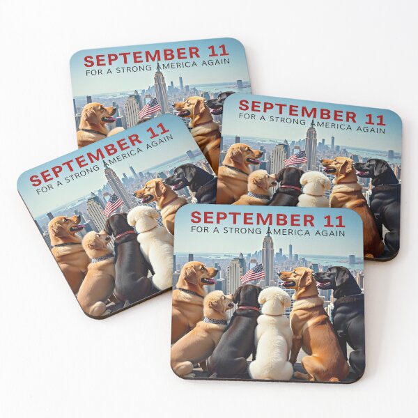 Item preview, SEPTEMBER 11 PATRIOTIC DOGS NEW YORK CITY SKYLINE STRONG AMERICA designed and sold by PawsStudioAU.