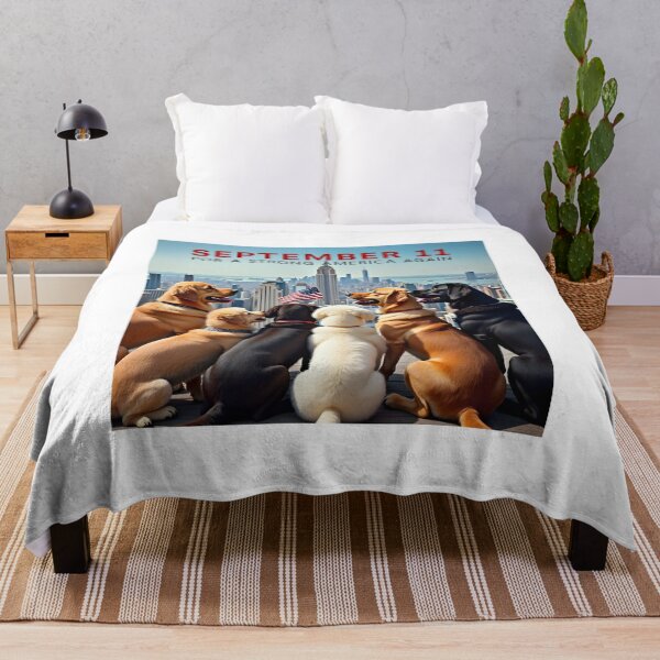 Item preview, SEPTEMBER 11 PATRIOTIC DOGS NEW YORK CITY SKYLINE STRONG AMERICA designed and sold by PawsStudioAU.