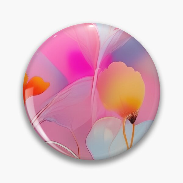 Item preview, WHITE POPPY V012 SHEER GOSSAMER PEACH PINK Stained Glass Art Print Party Decoration~Baby/Bridal/Wedding/Birthday Gift Favor designed and sold by Spinning Plates 360.