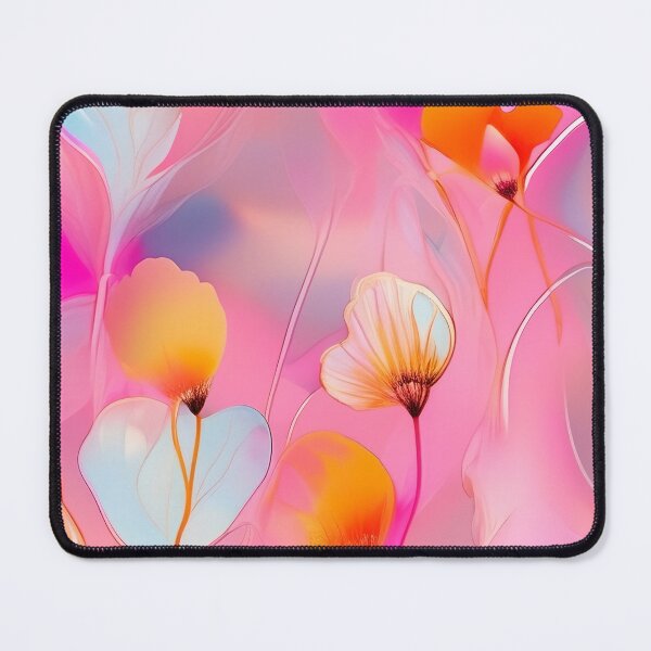 Item preview, WHITE POPPY V012 SHEER GOSSAMER PEACH PINK Stained Glass Art Print Party Decoration~Baby/Bridal/Wedding/Birthday Gift Favor designed and sold by Spinning Plates 360.