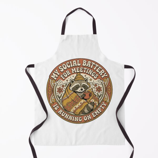 Item preview, Funny Introvert Social Battery for Meetings Raccoon Retro Cozy Quote designed and sold by raedattia.