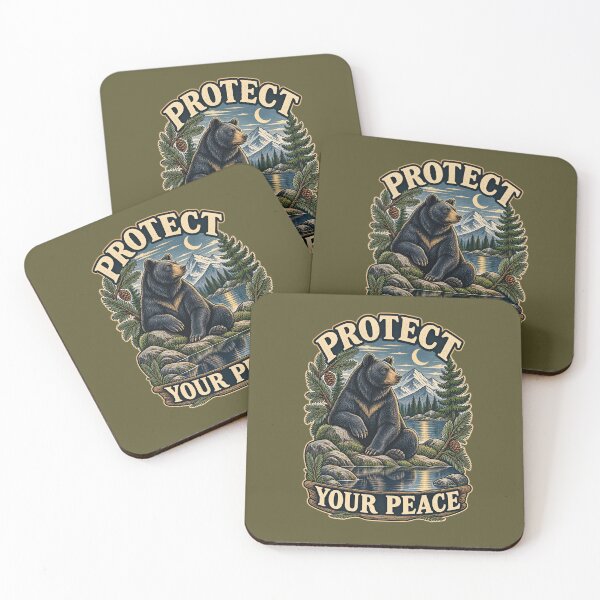 Item preview, Protect Your Peace – Peaceful Black Bear in the Mountains designed and sold by NinaCreator.