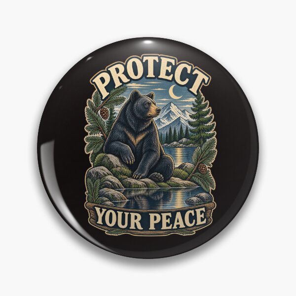 Item preview, Protect Your Peace – Peaceful Black Bear in the Mountains designed and sold by NinaCreator.