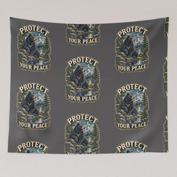 Item preview, Protect Your Peace – Peaceful Black Bear in the Mountains designed and sold by NinaCreator.