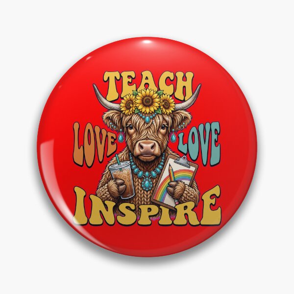Item preview, Retro Highland Cow Teacher Love Inspire Shirt designed and sold by ehabm15.