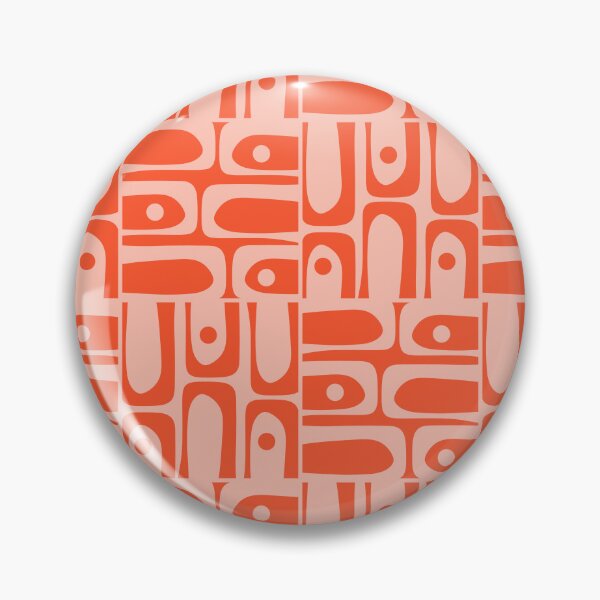 Item preview, Mid Century Modern Abstract Piquet Multi Pattern in Orange Coral Tones designed and sold by kierkegaard.