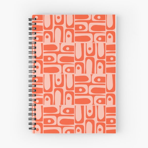 Item preview, Mid Century Modern Abstract Piquet Multi Pattern in Orange Coral Tones designed and sold by kierkegaard.