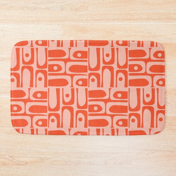 Item preview, Mid Century Modern Abstract Piquet Multi Pattern in Orange Coral Tones designed and sold by kierkegaard.