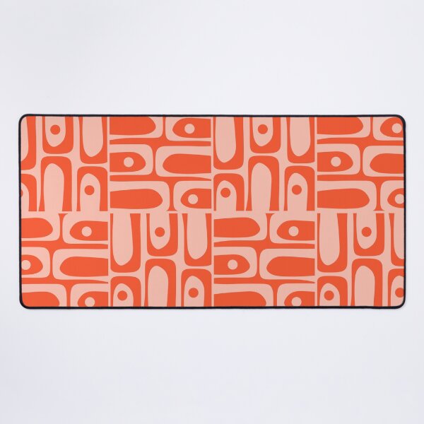 Item preview, Mid Century Modern Abstract Piquet Multi Pattern in Orange Coral Tones designed and sold by kierkegaard.