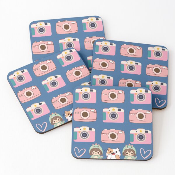 Item preview, Kawaii Pink Cameras And Dino Girls Pattern designed and sold by Azurart2.