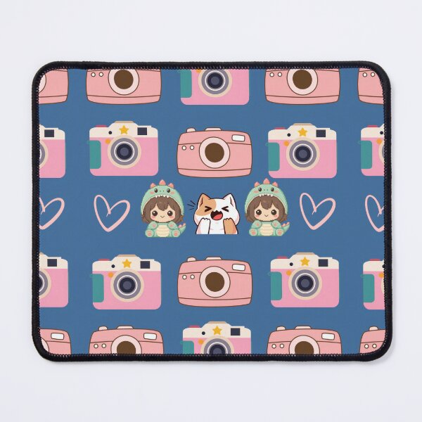 Item preview, Kawaii Pink Cameras And Dino Girls Pattern designed and sold by Azurart2.