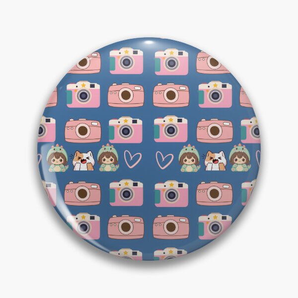 Item preview, Kawaii Pink Cameras And Dino Girls Pattern designed and sold by Azurart2.