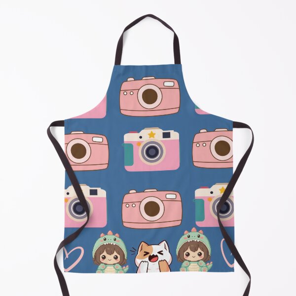 Item preview, Kawaii Pink Cameras And Dino Girls Pattern designed and sold by Azurart2.