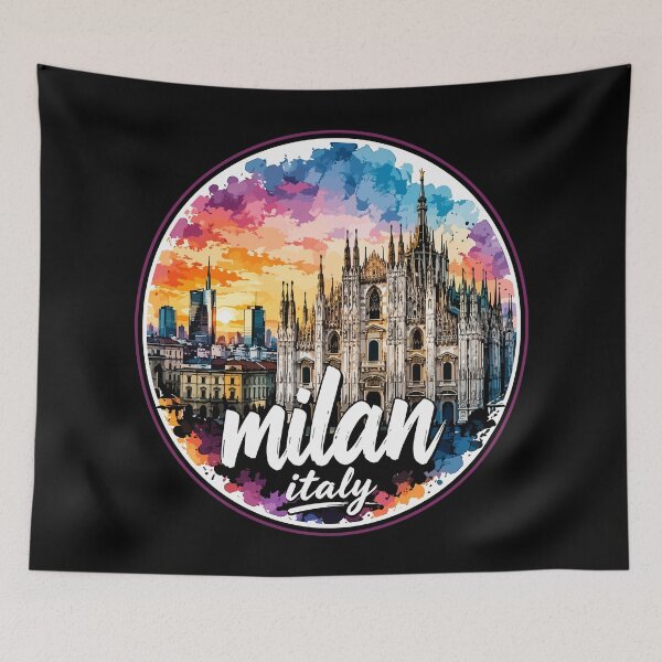 Aperçu de l'œuvre Milan, Italie, Europe, aquarelle créée et vendue par TomFrontierArt.