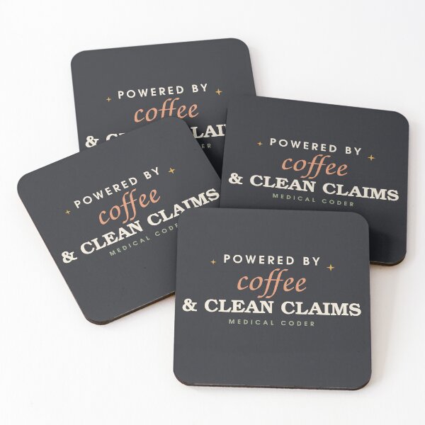 Item preview, Powered By Coffee And Clean Claims — Medical Coder designed and sold by SlowMadeShelf.