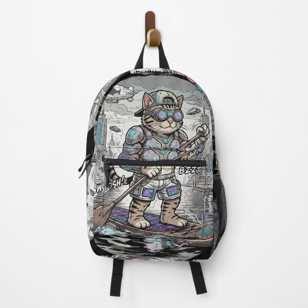 Item preview, Cyber Cat on the SUP designed and sold by Urbanksy.