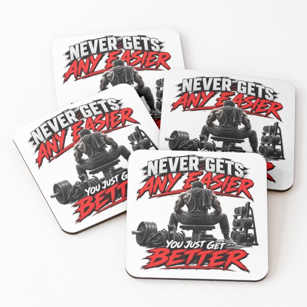Item preview, Never Gets Any Easier Gym Motivation designed and sold by Fitness-Passion.
